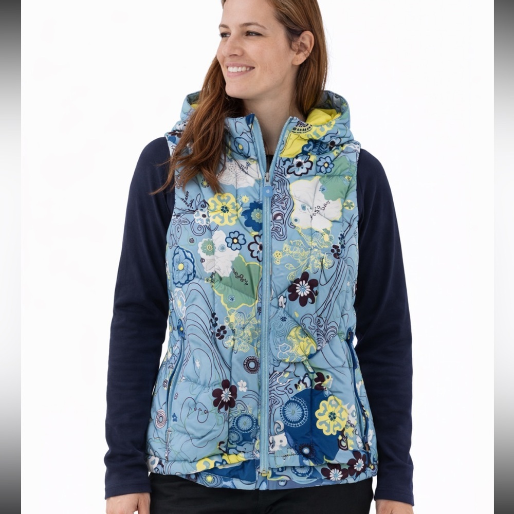 ISIS VINTAGE WHISPER FLORAL HOODED HIPPIE VEST SIZE 10